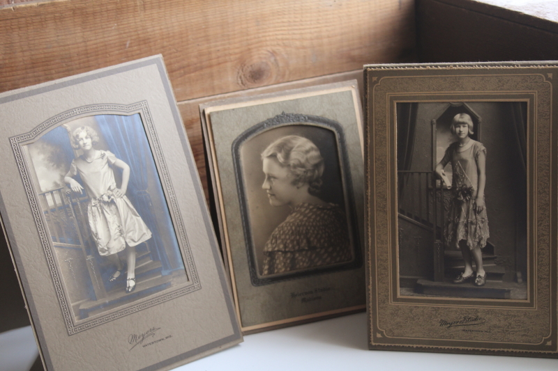 photo of lot vintage black & white photos & cabinet cards, 1900 through 1930s, glamour girls & flappers #6