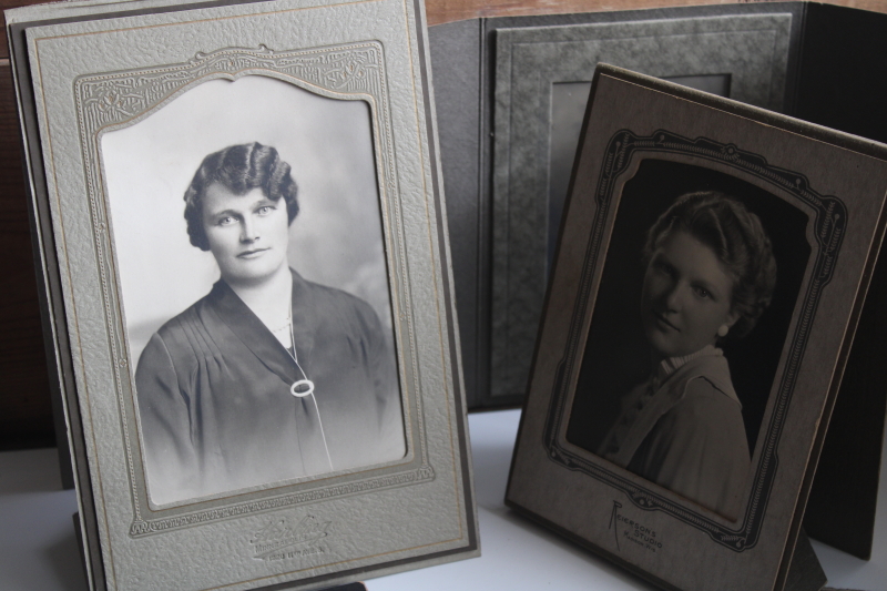 photo of lot vintage black & white photos & cabinet cards, female portraits, women 1900 through 1930s #5