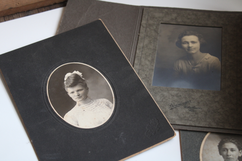 photo of lot vintage black & white photos & cabinet cards, female portraits, women 1900 through 1930s #6