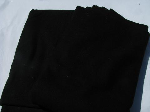 photo of lot vintage black wool fabric for sewing crafts, felting, braiding rugs #1