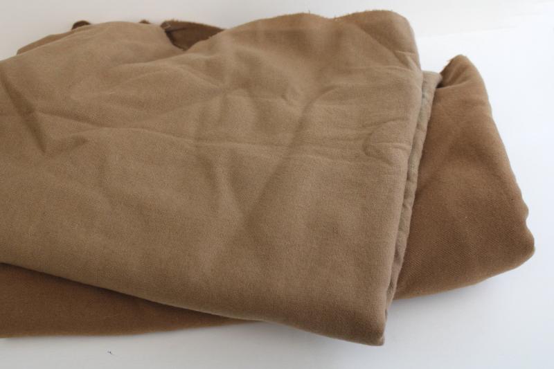 photo of lot vintage camel colored wool fabric for rug making, farmhouse style crafts #1