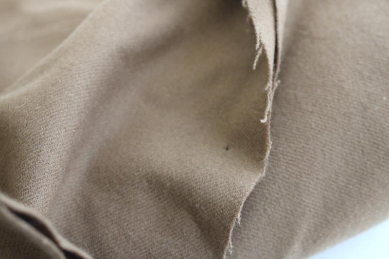 photo of lot vintage camel colored wool fabric for rug making, farmhouse style crafts #4