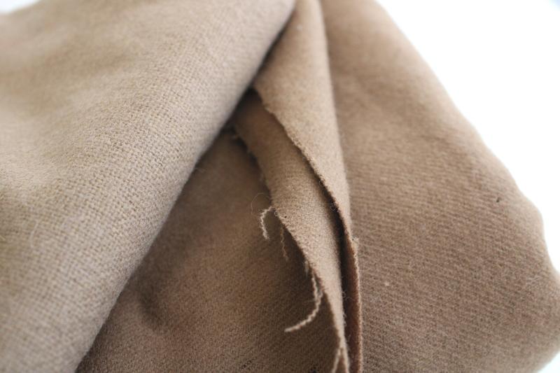 photo of lot vintage camel colored wool fabric for rug making, farmhouse style crafts #5