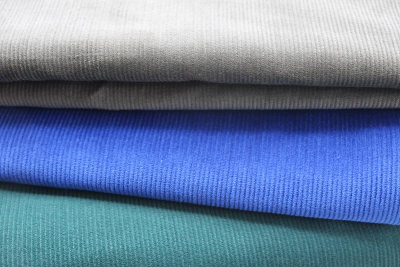 photo of lot vintage cotton corduroy fabric, fine pin wale pincord 80s 90s solid colors #3