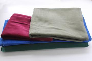 catalog photo of lot vintage cotton corduroy fabric, fine pin wale pincord 80s 90s solid colors