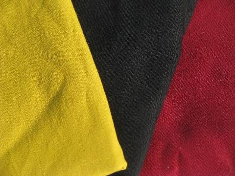 photo of lot vintage cotton & cotton blend fabric solids, amish quilt colors #2