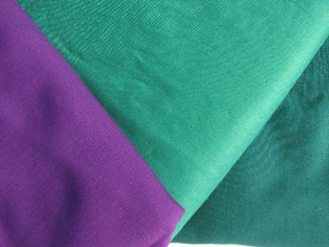 photo of lot vintage cotton & cotton blend fabric solids, amish quilt colors #3