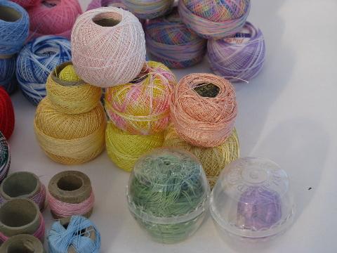 photo of lot vintage cotton / linen hankies for lace edgings w/ fine tatting crochet thread #6