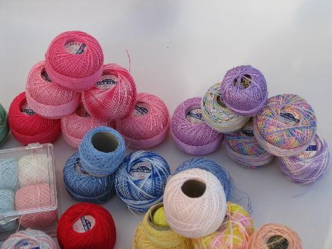 photo of lot vintage cotton / linen hankies for lace edgings w/ fine tatting crochet thread #7