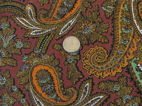 photo of lot vintage cotton print dress material or quilting fabric, paisley prints #2
