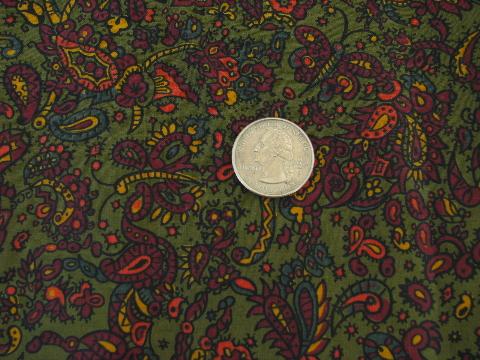photo of lot vintage cotton print dress material or quilting fabric, paisley prints #4