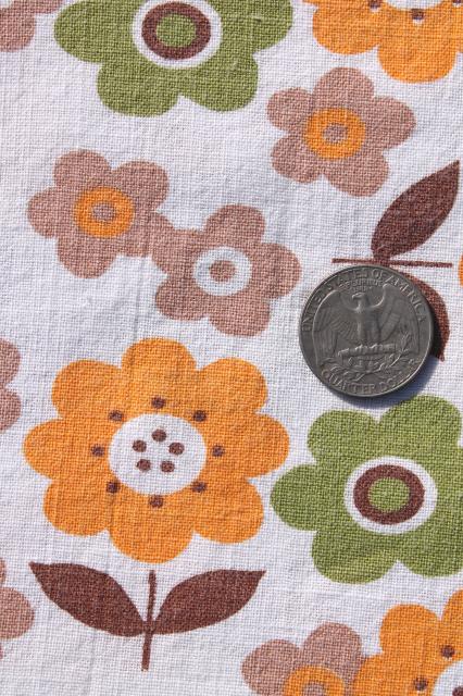 photo of lot vintage cotton print feed sack fabric, retro flowers, paisley bandana prints aqua green mustard #2