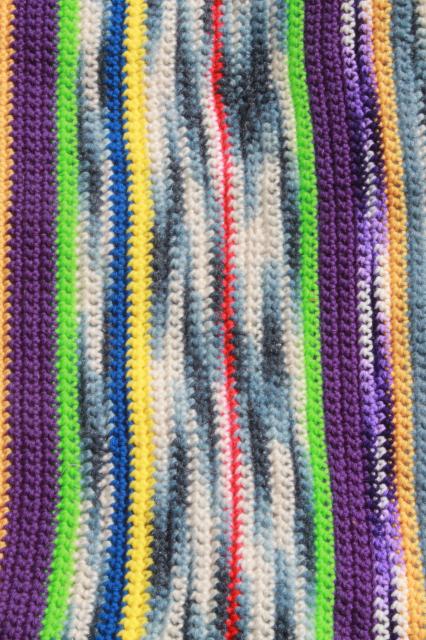 photo of lot vintage crocheted afghans & small blankets, scrap yarn crochet in all colors! #2