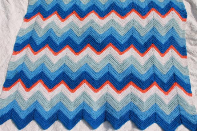 photo of lot vintage crocheted afghans & small blankets, scrap yarn crochet in all colors! #9