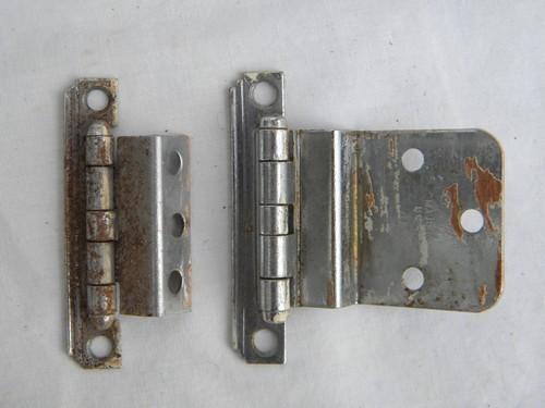 photo of lot vintage deco chrome cabinet door hinges, architectural hardware #2