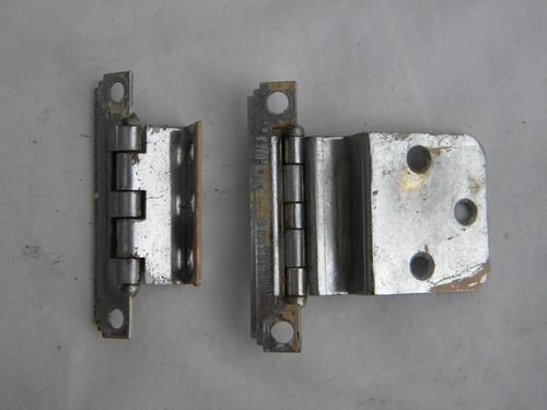 photo of lot vintage deco chrome cabinet door hinges, architectural hardware #3