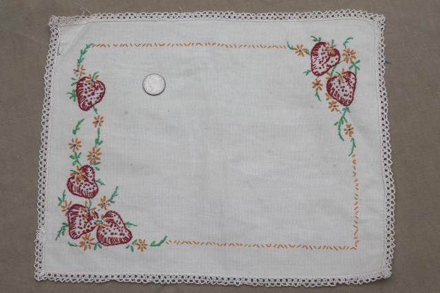 photo of lot vintage embroidered linens, table runners & dresser scarves w/ embroidery & crochet lace #8