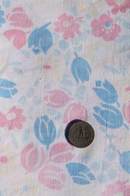 photo of lot vintage fabric for crafts, scrap quilts, sewing - faded pastel feedsack prints, dotted swiss etc. #8