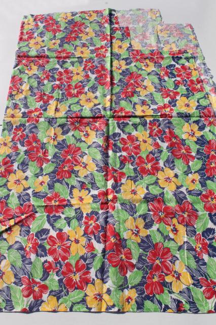 photo of lot vintage farm feed sack fabric, cotton print feedsacks for quilting / sewing fabrics #11