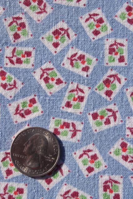 photo of lot vintage farm feed sack fabric, cotton print feedsacks for quilting / sewing fabrics #12