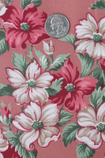 photo of lot vintage floral chintz print cotton fabric, 40 yards in different prints & color #5