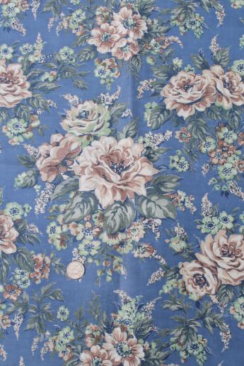 photo of lot vintage floral chintz print cotton fabric, 40 yards in different prints & color #6
