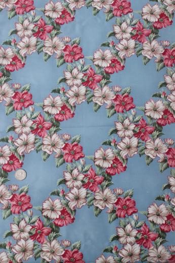 photo of lot vintage floral chintz print cotton fabric, 40 yards in different prints & color #10