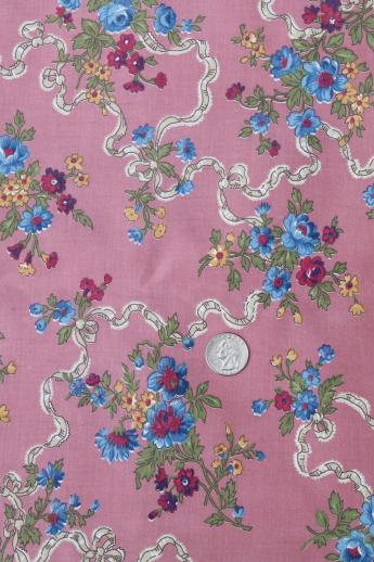 photo of lot vintage floral chintz print cotton fabric, 40 yards in different prints & color #13