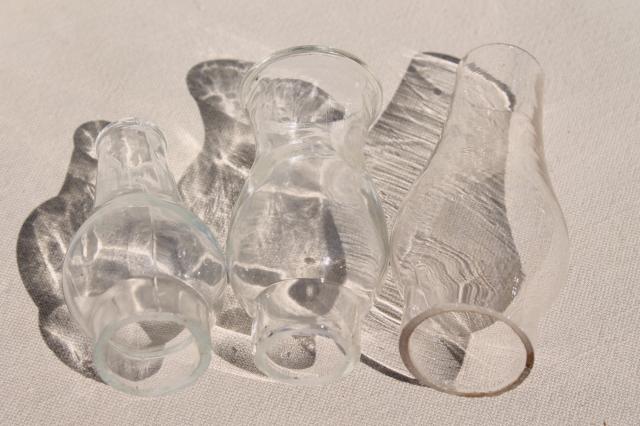 photo of lot vintage glass lamp chimney shades for old mini lamps, small hurricanes & chimneys #5