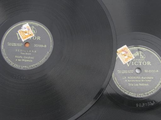 photo of lot vintage gutta percha 78s South American latin dance records w/import stamps #8