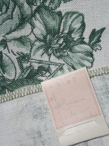 photo of lot vintage hand prints linen cotton decorator upholstery fabric floral toile #4