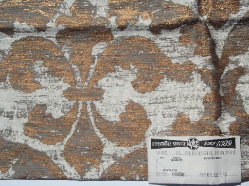 photo of lot vintage hand prints linen cotton decorator upholstery fabric floral toile #6