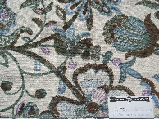 photo of lot vintage hand prints linen cotton decorator upholstery fabric floral toile #7