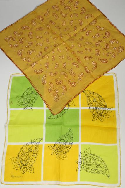 photo of lot vintage hankies w/ flower prints, 40+ pretty printed cotton handkerchiefs #8