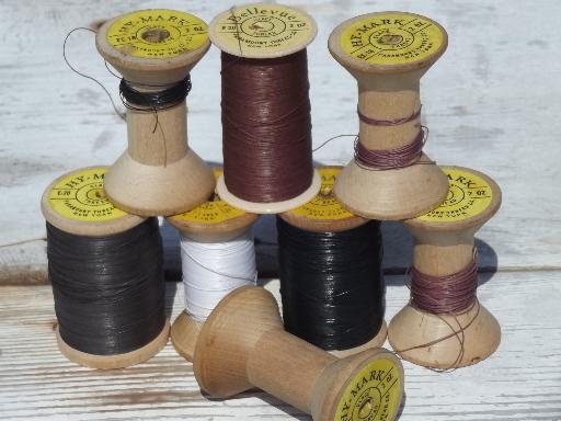 photo of lot vintage heavy weight glace cotton thread for leather work, shoe making #1