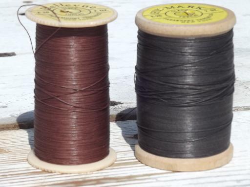 photo of lot vintage heavy weight glace cotton thread for leather work, shoe making #3