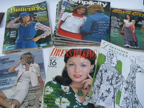 photo of lot vintage home sewing pattern catalogs, 70s retro mod, Vogue patterns etc. #1