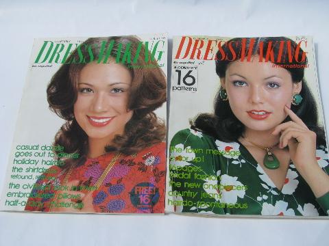 photo of lot vintage home sewing pattern catalogs, 70s retro mod, Vogue patterns etc. #5