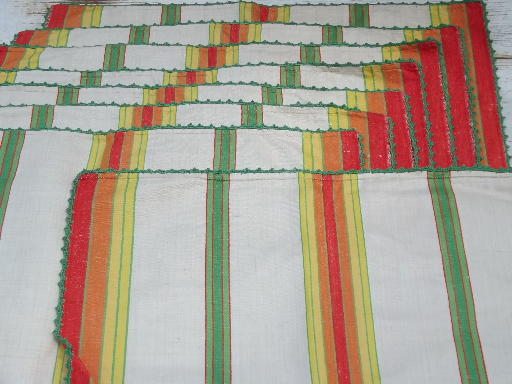 photo of lot vintage kitchen linens, retro south of the border fiesta colors! #2