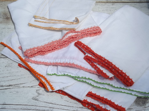 photo of lot vintage kitchen linens, retro south of the border fiesta colors! #6