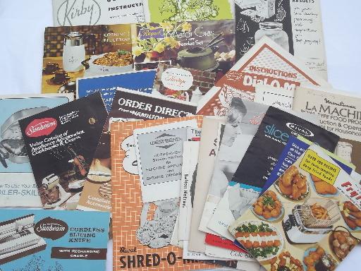 photo of lot vintage kitchenware / kitchen appliance owners manuals, instructions #1