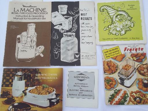 photo of lot vintage kitchenware / kitchen appliance owners manuals, instructions #3