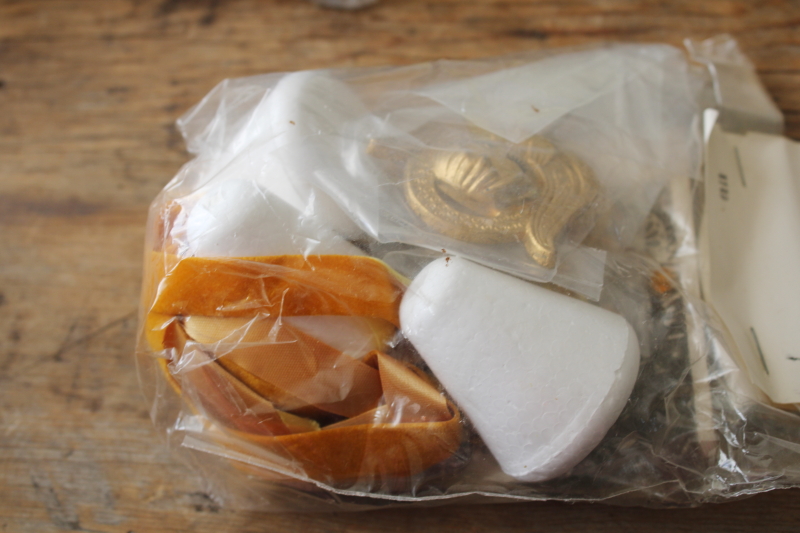 photo of lot vintage kits to make beaded sequined Christmas ornaments, forms w/ beads, pins, sequins  #4