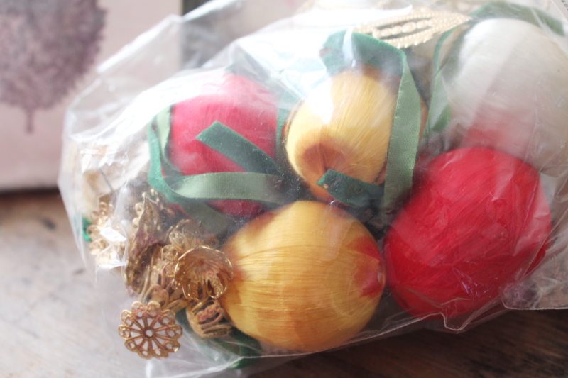 photo of lot vintage kits to make beaded sequined Christmas ornaments, forms w/ beads, pins, sequins  #11