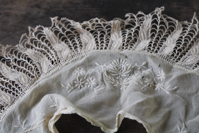 photo of lot vintage lace collars & white cotton collars w/ lacy edgings, 1920s through 1980s #9