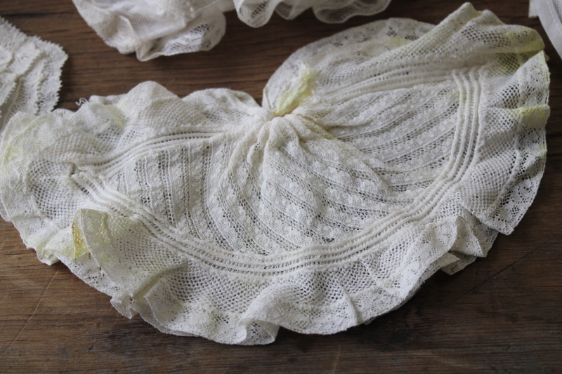 photo of lot vintage lace collars & white cotton collars w/ lacy edgings, 1920s through 1980s #15