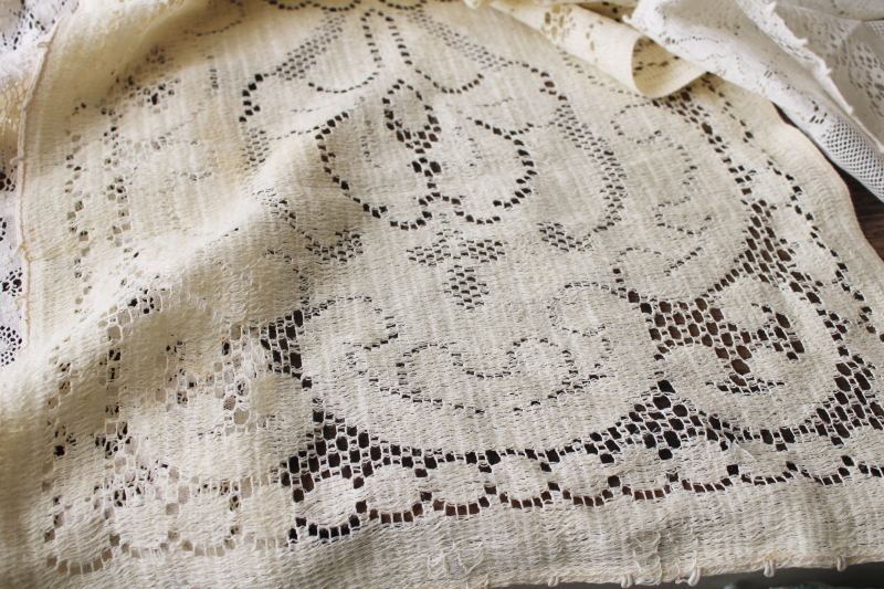 photo of lot vintage lace runners for upcycle or french brocante shabby chic decor #3