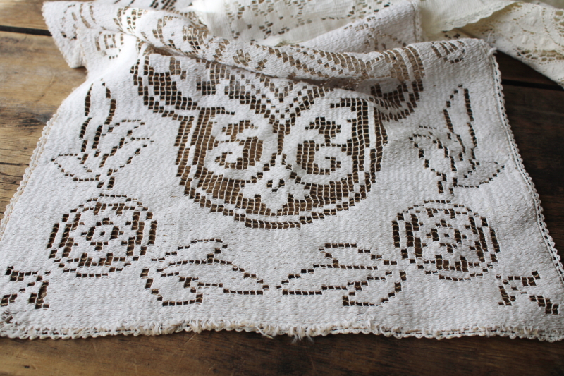 photo of lot vintage lace runners for upcycle or french brocante shabby chic decor #5