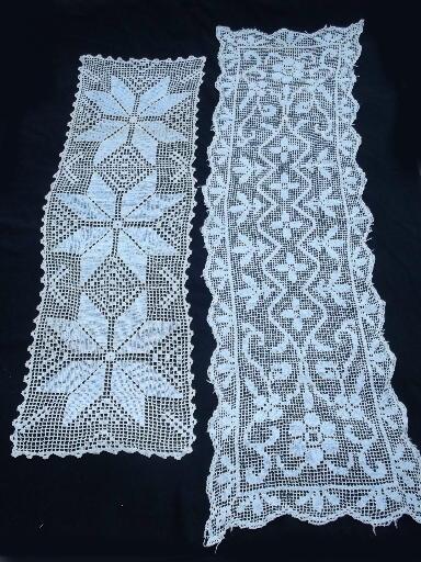 photo of lot vintage lace table linens, 10 different runners and dresser scarves #2