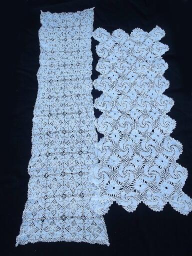 photo of lot vintage lace table linens, 10 different runners and dresser scarves #3